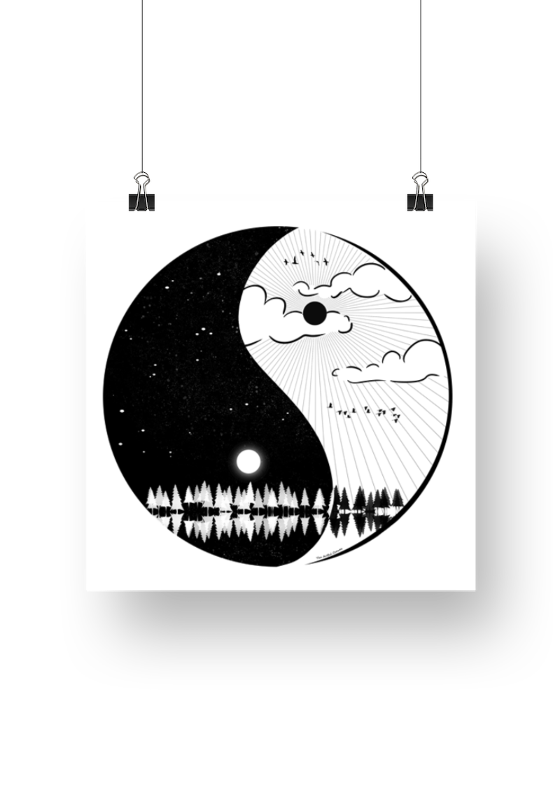 Original Ying and Yang Square Print