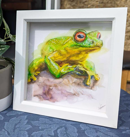Cute frog watercolour artwork - original